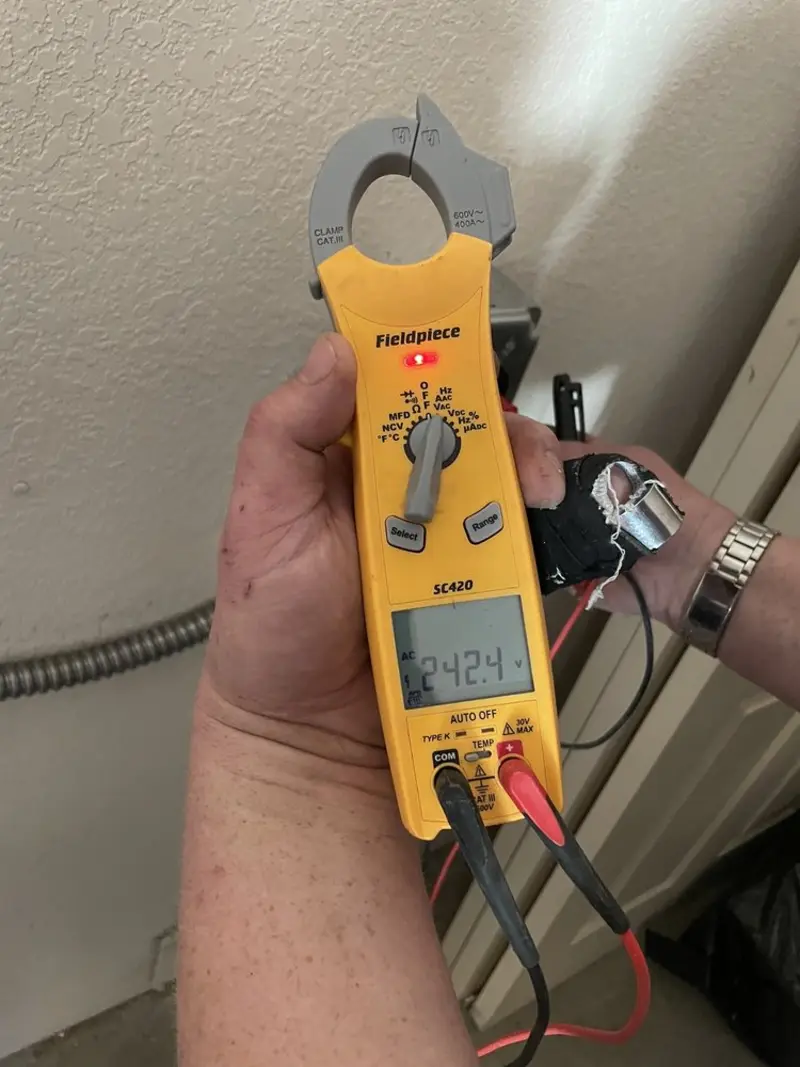 Voltage testing with clamp meter during Generator Installation in Weirton